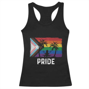 Puerto Rican LGBTQ Racerback Tank Top Boricua Rainbow Flag Pride TS10 Black Print Your Wear