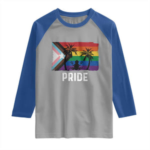 Puerto Rican LGBTQ Raglan Shirt Boricua Rainbow Flag Pride TS10 Sport Gray Royal Print Your Wear