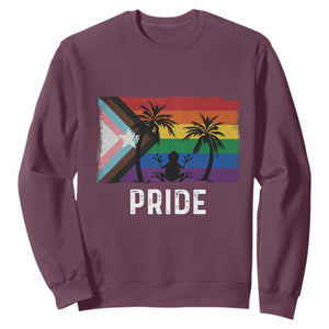 Puerto Rican LGBTQ Sweatshirt Boricua Rainbow Flag Pride TS10 Maroon Print Your Wear