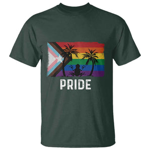 Puerto Rican LGBTQ T Shirt Boricua Rainbow Flag Pride TS10 Dark Forest Green Print Your Wear