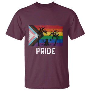 Puerto Rican LGBTQ T Shirt Boricua Rainbow Flag Pride TS10 Maroon Print Your Wear