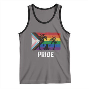 Puerto Rican LGBTQ Tank Top Boricua Rainbow Flag Pride TS10 Deep Heather Black Print Your Wear