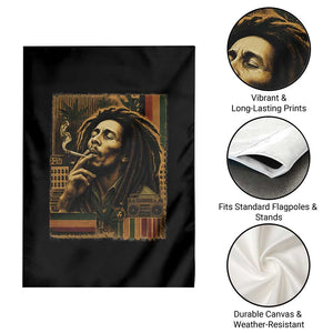 Vintage Marley Guitarist Garden Flag Rastaman Rastafari Music Vibes Only Rasta Jamaica Reggae TS10 Print Your Wear