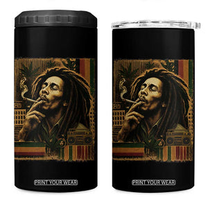 Vintage Marley Guitarist 4 in 1 Can Cooler Tumbler Rastaman Rastafari Music Vibes Only Rasta Jamaica Reggae TS10 One Size: 16 oz Black Print Your Wear