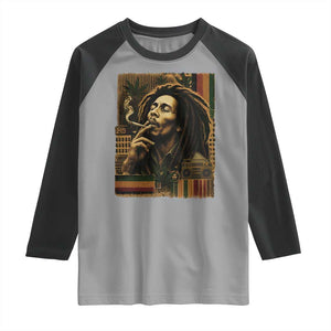 Vintage Marley Guitarist Raglan Shirt Rastaman Rastafari Music Vibes Only Rasta Jamaica Reggae TS10 Sport Gray Black Print Your Wear
