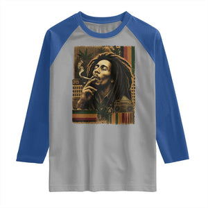 Vintage Marley Guitarist Raglan Shirt Rastaman Rastafari Music Vibes Only Rasta Jamaica Reggae TS10 Sport Gray Royal Print Your Wear