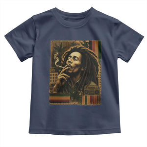 Vintage Marley Guitarist Toddler T Shirt Rastaman Rastafari Music Vibes Only Rasta Jamaica Reggae TS10 Navy Print Your Wear