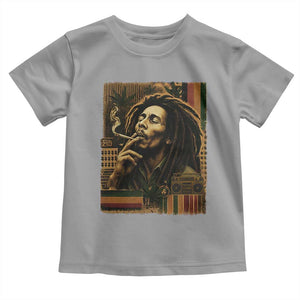 Vintage Marley Guitarist Toddler T Shirt Rastaman Rastafari Music Vibes Only Rasta Jamaica Reggae TS10 Sport Gray Print Your Wear