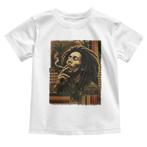 Vintage Marley Guitarist Toddler T Shirt Rastaman Rastafari Music Vibes Only Rasta Jamaica Reggae TS10 White Print Your Wear