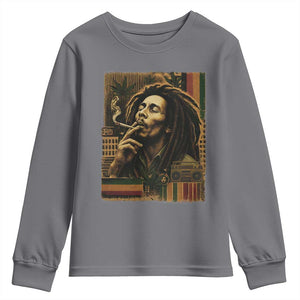Vintage Marley Guitarist Youth Sweatshirt Rastaman Rastafari Music Vibes Only Rasta Jamaica Reggae TS10 Charcoal Print Your Wear