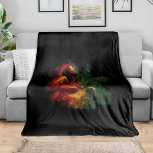 Marley Guitarist Throw Blanket Smoke Cannabis Leaf 420 Rastafari Rasta Reggae Music TS10 Print Your Wear