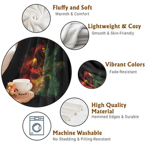 Marley Guitarist Throw Blanket Smoke Cannabis Leaf 420 Rastafari Rasta Reggae Music TS10 Print Your Wear