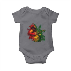 Marley Guitarist Baby Onesie Smoke Cannabis Leaf 420 Rastafari Rasta Reggae Music TS10 Charcoal Print Your Wear