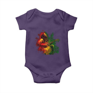 Marley Guitarist Baby Onesie Smoke Cannabis Leaf 420 Rastafari Rasta Reggae Music TS10 Purple Print Your Wear