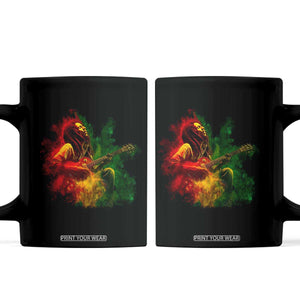 Marley Guitarist Coffee Mug Smoke Cannabis Leaf 420 Rastafari Rasta Reggae Music TS10 Black Print Your Wear