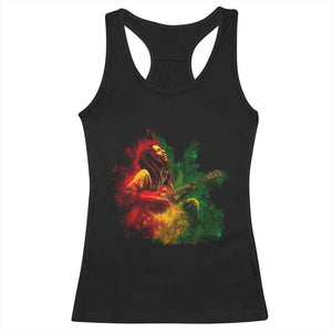 Marley Guitarist Racerback Tank Top Smoke Cannabis Leaf 420 Rastafari Rasta Reggae Music TS10 Black Print Your Wear