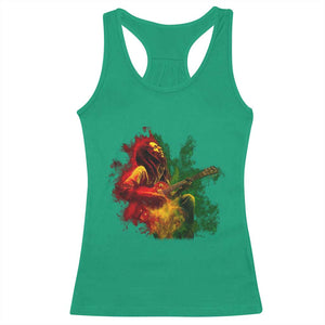 Marley Guitarist Racerback Tank Top Smoke Cannabis Leaf 420 Rastafari Rasta Reggae Music TS10 Irish Green Print Your Wear