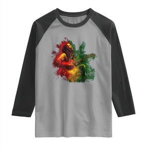 Marley Guitarist Raglan Shirt Smoke Cannabis Leaf 420 Rastafari Rasta Reggae Music TS10 Sport Gray Black Print Your Wear
