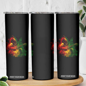 Marley Guitarist Skinny Tumbler Smoke Cannabis Leaf 420 Rastafari Rasta Reggae Music TS10 Print Your Wear