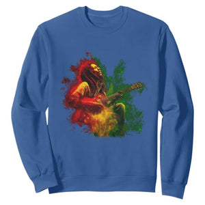 Marley Guitarist Sweatshirt Smoke Cannabis Leaf 420 Rastafari Rasta Reggae Music TS10 Royal Blue Print Your Wear