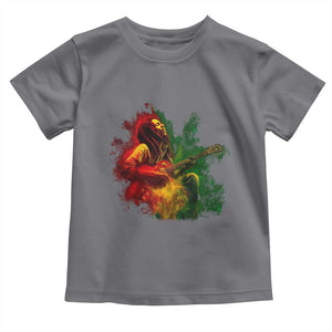 Marley Guitarist Toddler T Shirt Smoke Cannabis Leaf 420 Rastafari Rasta Reggae Music TS10 Charcoal Print Your Wear
