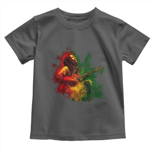 Marley Guitarist Toddler T Shirt Smoke Cannabis Leaf 420 Rastafari Rasta Reggae Music TS10 Dark Heather Print Your Wear