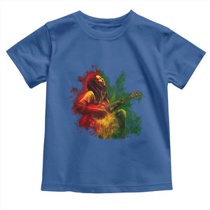 Marley Guitarist Toddler T Shirt Smoke Cannabis Leaf 420 Rastafari Rasta Reggae Music TS10 Royal Blue Print Your Wear