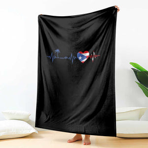 Puerto Rico Flag Throw Blanket Heartbeat EKG Pulse Boricua Pride Summer Beach TS10 Print Your Wear