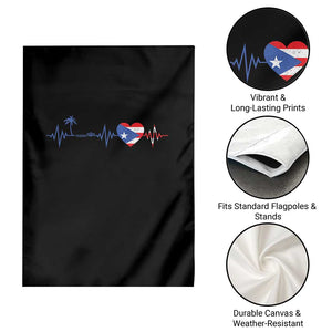 Puerto Rico Flag Garden Flag Heartbeat EKG Pulse Boricua Pride Summer Beach TS10 Print Your Wear
