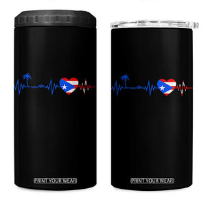 Puerto Rico Flag 4 in 1 Can Cooler Tumbler Heartbeat EKG Pulse Boricua Pride Summer Beach TS10 One Size: 16 oz Black Print Your Wear