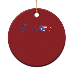 Puerto Rico Flag Christmas Ornament Heartbeat EKG Pulse Boricua Pride Summer Beach TS10 Print Your Wear