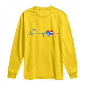 Puerto Rico Flag Long Sleeve Shirt Heartbeat EKG Pulse Boricua Pride Summer Beach TS10 Daisy Print Your Wear