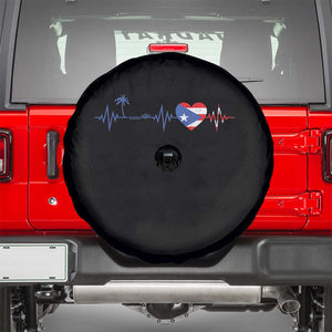 Puerto Rico Flag Spare Tire Cover Heartbeat EKG Pulse Boricua Pride Summer Beach TS10 Black Print Your Wear