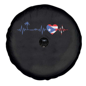 Puerto Rico Flag Spare Tire Cover Heartbeat EKG Pulse Boricua Pride Summer Beach TS10 Print Your Wear