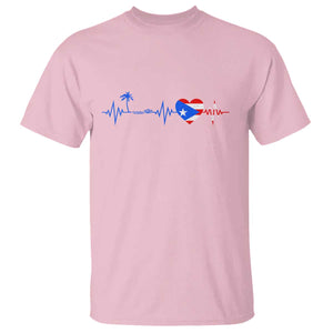 Puerto Rico Flag T Shirt Heartbeat EKG Pulse Boricua Pride Summer Beach TS10 Light Pink Print Your Wear