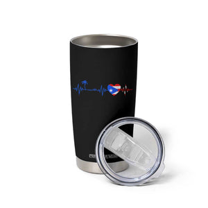 Puerto Rico Flag Tumbler Cup Heartbeat EKG Pulse Boricua Pride Summer Beach TS10 Print Your Wear