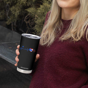 Puerto Rico Flag Tumbler Cup Heartbeat EKG Pulse Boricua Pride Summer Beach TS10 Print Your Wear