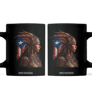 Puerto Rico Taino Warrior Woman Coffee Mug Boricua Pride TS10 Black Print Your Wear