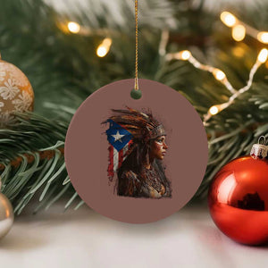 Puerto Rico Taino Warrior Woman Ceramic Ornament Boricua Pride TS10 1pc Mocha Print Your Wear
