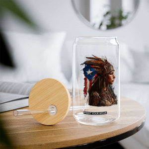 Puerto Rico Taino Warrior Woman Glass Can Boricua Pride TS10 Print Your Wear