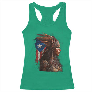 Puerto Rico Taino Warrior Woman Racerback Tank Top Boricua Pride TS10 Irish Green Print Your Wear