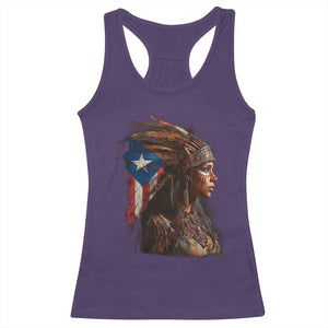 Puerto Rico Taino Warrior Woman Racerback Tank Top Boricua Pride TS10 Purple Print Your Wear