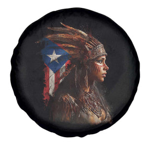 Puerto Rico Taino Warrior Woman Spare Tire Cover Boricua Pride TS10 Print Your Wear