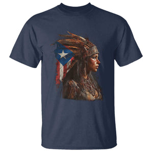 Puerto Rico Taino Warrior Woman T Shirt Boricua Pride TS10 Navy Print Your Wear