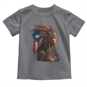 Puerto Rico Taino Warrior Woman Toddler T Shirt Boricua Pride TS10 Charcoal Print Your Wear