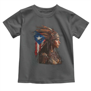 Puerto Rico Taino Warrior Woman Toddler T Shirt Boricua Pride TS10 Dark Heather Print Your Wear