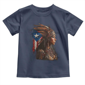 Puerto Rico Taino Warrior Woman Toddler T Shirt Boricua Pride TS10 Navy Print Your Wear