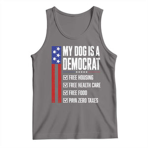 My Dog Is A Democrat Funny Political Satire Tank Top Patriotic Dog Lover Graphic Subtle FDT Humor TS10 Deep Heather Print Your Wear