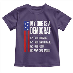 My Dog Is A Democrat Funny Political Satire Toddler T Shirt Patriotic Dog Lover Graphic Subtle FDT Humor TS10 Purple Print Your Wear