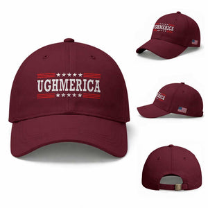 Ughmerica Anti 4th of July Baseball Cap TS10 Baseball Cap Universal Fit Maroon Print Your Wear